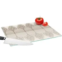 KitchenYeah Glazen Snijplank - 39x28 - Design - Bomen - Bos - Snijplanken Glas