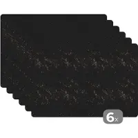 KitchenYeah Placemat - Placemats kunststof - Patroon - Structuur - Graniet - 45x30 cm - 6 stuks - Hittebestendig - Anti-Slip - Onderlegger - Afneembaar