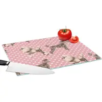 KitchenYeah Glazen Snijplank - 39x28 - Hart - Poedel - Patroon - Snijplanken Glas