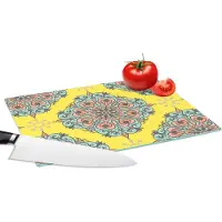 KitchenYeah Glazen Snijplank - 28x20 - Barok - Abstract - Patronen - Bloemen - Snijplanken Glas