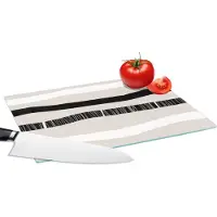 KitchenYeah Glazen Snijplank - 28x20 - Lijn - Pastel - Minimalisme - Patronen - Snijplanken Glas