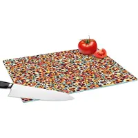 KitchenYeah Glazen Snijplank - 39x28 - Bloemen - Bohemian - Cirkel - Patroon - Snijplanken Glas