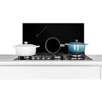 KitchenYeah Spatscherm keuken 70x30 cm - Kookplaat achterwand Potlood - Beker - Zwart - Wit - Muurbeschermer - Spatwand fornuis - Hoogwaardig aluminium