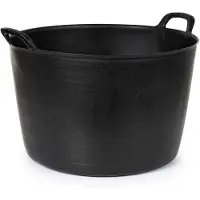 PlasticForte Flexibele kuip of emmer - zwart - 75 liter - stevig kunststof - 58 x 55 cm - Afvalbak - Wasmand - Opbergmand - Extra groot