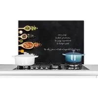KitchenYeah Spatscherm keuken 90x60 cm - Kookplaat achterwand Spreuken - Oma's Recept - Oma - Quotes - Koken - Muurbeschermer - Spatwand fornuis - Hoogwaardig aluminium