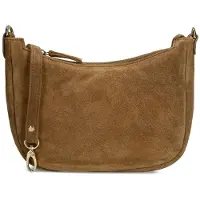Manfield Taupe suède schoudertas | Maat adult