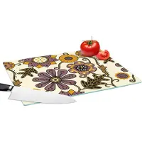 KitchenYeah Glazen Snijplank - 39x28 - Bloemen - Bohemian - Vintage - Cartoon - Snijplanken Glas
