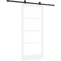 vidaXL Schuifdeur ORKDAL 93 x 202 cm Massief grenenhout en glas