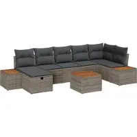 vidaXL Tuinbank Set 8 st Grijs poly rattan