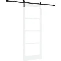 vidaXL Schuifdeur ORKDAL Wit 83 x 211 cm Massief grenenhout en glas