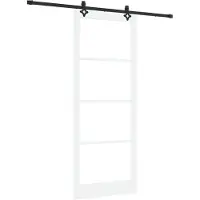 vidaXL Schuifdeur Wit 93 x 232 cm Massief grenenhout en glas