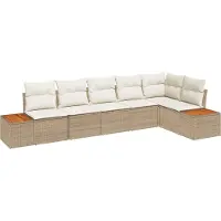 vidaXL Tuinbank Set 6 st 6-Aantal zitplaatsen Beige en Crème