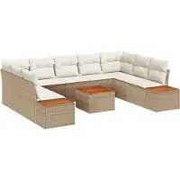vidaXL Tuinbank Set 5 st 9-Aantal zitplaatsen Beige en Crème