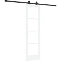 vidaXL Schuifdeur ORKDAL Wit 61 x 198,5 cm Massief grenenhout en glas