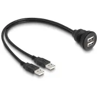 DeLOCK USB 2.0 Cable 2 x USB Type-A male to 2 x USB Type-A female for built-in 1 m black