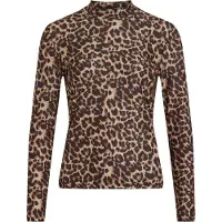 Vila Shirt 'Leoa' beige / bruin / zwart