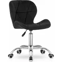 Leobert Bureaustoel AVOLA DORY-21 Zwart, Velvet Zitting, Ergonomisch en Verstelbare Zithoogte, 5-Poot Chrome Basis, Geschikt voor Thuis en Kantoor, Max. 110 kg