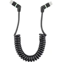 Renkforce RF-6713692 USB-kabel USB 2.0 USB-C stekker, USB-C stekker 1.50 m Zwart Connectoren 360° draaibaar, Spiraalkabel