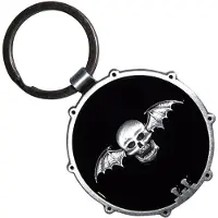 Rock Off Avenged Sevenfold - Deathbat Drum Double-Sided Sleutelhanger - Zwart/Wit