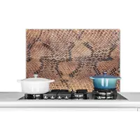 KitchenYeah Spatscherm keuken - Leer - Slangenhuid - Slang - Structuur - 80x55 cm - Muurbeschermer - Achterwand