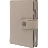 Valenta 2-in-1 MagSafe Portemonnee - Echt Leer - Crème / Champagne kleur - RFID NFC - Voor 6 - 10 kaarten, briefgeld en munten