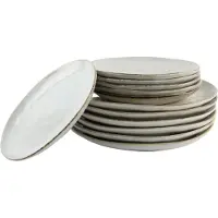 OTIX Serviesset - 12-delig - Bordenset - 6-persoons - Ontbijtborden - Dinerborden - Beige - Keramiek - Gebaksbordjes - LILY