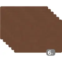 KitchenYeah Placemats - Leer - Bruin - Dierenhuid - Keuken decoratie - 45x30 cm - 6 stuks - Placemat - Borden onderzetters