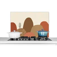 KitchenYeah Spatscherm keuken 80x55 cm - Kookplaat achterwand Bergen - Pastel - Abstract - Kleuren - Muurbeschermer - Spatwand fornuis - Hoogwaardig aluminium