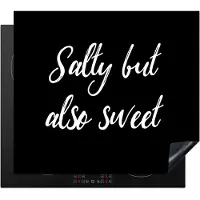 KitchenYeah Inductie beschermer 59x51 cm - Salty but also sweet - Kruiden - Spreuken - Quotes - Kookplaataccessoires - Afdekplaat voor kookplaat - Inductiebeschermer - Inductiemat - Inductieplaat mat