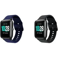 Strap-it Bundel van 2 Siliconen Banden - Geschikt voor ID205L 19mm - Horlogeband / Polsband / Armband - Siliconen Armband - Sportarmband - Zwart & Donkerblauw - Waterbestendig & zweetbestendig