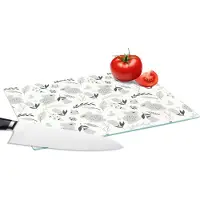 KitchenYeah Glazen Snijplank - 28x20 - Konijnen - Patronen - Lente - Snijplanken Glas