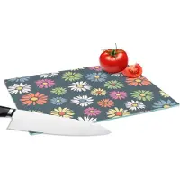 KitchenYeah Glazen Snijplank - 28x20 - Regenboog - Design - Bloemen - Flora - Snijplanken Glas