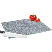 KitchenYeah Glazen Snijplank - 39x28 - Graniet - Steen - Patroon - Design - Grijs - Snijplanken Glas