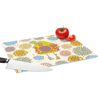 KitchenYeah Glazen Snijplank - 39x28 - Koekoeksklok - Patronen - Paddenstoel - Bloemen - Snijplanken Glas