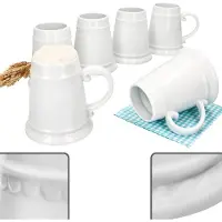 MamboCat Set van 6 Residentiekannen met handvat 0,5 liter conisch keramiek