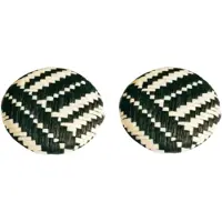 Charme Bijoux Clip oorbellen zwart -ecru 17.5 mm- Random- geen gaatje