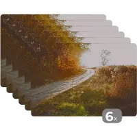 KitchenYeah Placemat - Placemats kunststof - Pad - Natuur - Boom - 45x30 cm - 6 stuks - Hittebestendig - Anti-Slip - Onderlegger - Afneembaar