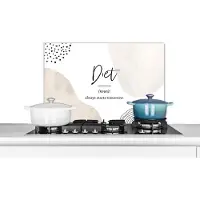 KitchenYeah Spatscherm keuken 70x50 cm - Kookplaat achterwand Diet - Spreuken - Woordenboek - Quotes - Dieet definitie - Muurbeschermer - Spatwand fornuis - Hoogwaardig aluminium
