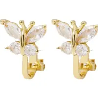 Charme Bijoux Clip oorbellen -vlinder -goudkleurig- geen gaatje-