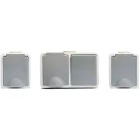 McPower Fix - Set van 3 - 1x Combinatie (stopcontact+schakelaar) Horizontaal + 2x Enkele schakelaar - Wandstopcontact Opbouw - IP54 - Grijs