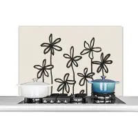 KitchenYeah Spatscherm keuken 100x65 cm - Kookplaat achterwand Bloemen - Planten - Pastel - Abstract - Muurbeschermer - Spatwand fornuis - Hoogwaardig aluminium