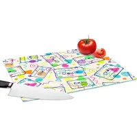 KitchenYeah Glazen Snijplank - 39x28 - Patronen - Retro - Cassette - Jaren 80 - Snijplanken Glas