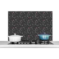 KitchenYeah Spatscherm keuken 100x65 cm - Kookplaat achterwand Terazzo - Patroon - Structuur - Muurbeschermer - Spatwand fornuis - Hoogwaardig aluminium
