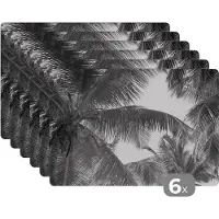 KitchenYeah Placemat - Placemats kunststof - Palmbladeren - Vintage - Natuur - 45x30 cm - 6 stuks - Hittebestendig - Anti-Slip - Onderlegger - Afneembaar