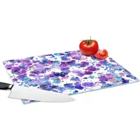 KitchenYeah Glazen Snijplank - 39x28 - Waterverf - Patronen - Paars - Snijplanken Glas