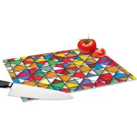 KitchenYeah Glazen Snijplank - 39x28 - Glas - Geometrie - Design - Snijplanken Glas