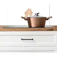 KitchenYeah Spatscherm keuken 60x30 cm - Kookplaat achterwand Oranje - Huisje - Quote - Hotel - Muurbeschermer - Spatwand fornuis - Hoogwaardig aluminium