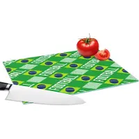 KitchenYeah Glazen Snijplank - 28x20 - Brazilië - Voetbal - Patronen - Snijplanken Glas