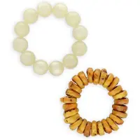Notre-V Dames Sieraden Resin Duo Bracelets - Beige - Maat ONESIZE