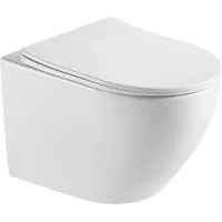 Mueller Rivel rimless verkort toilet met softclose zitting wit mat